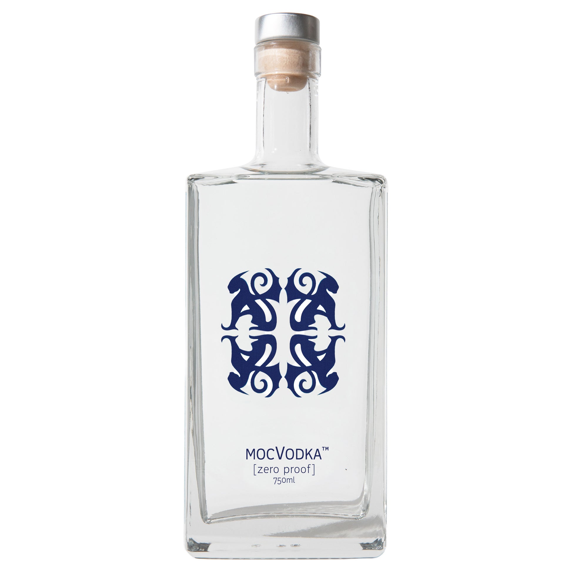 Clear Well Done MocVodka bottle 750ml with blue logo on a white background