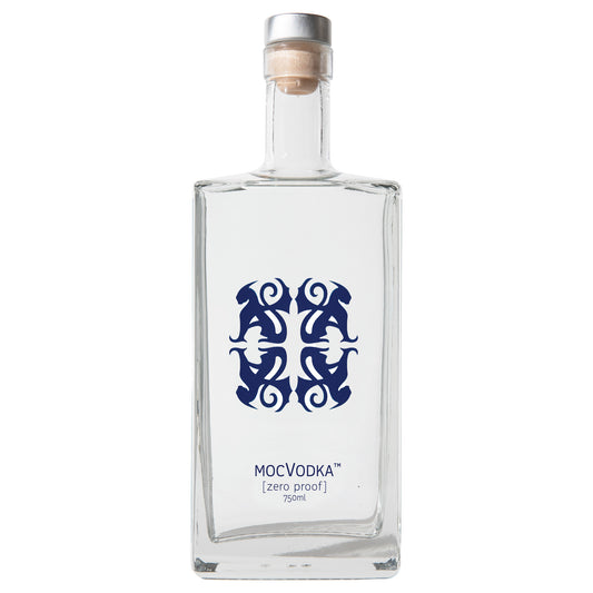 Clear Well Done MocVodka bottle 750ml with blue logo on a white background